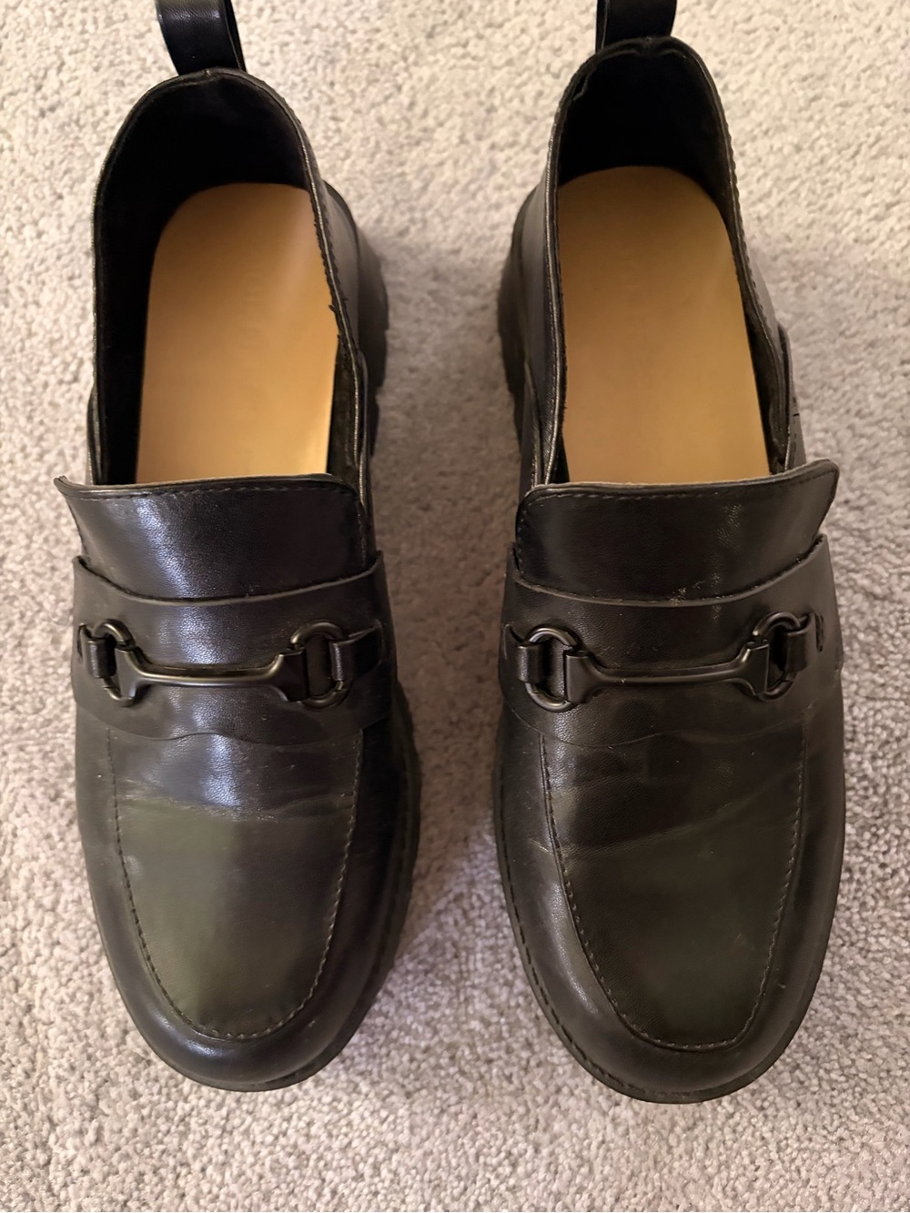 Joe Fresh Black Leather Bit Loafers for Women